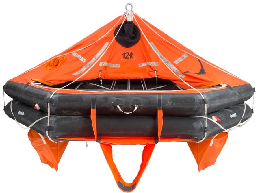 Inflated VIKING davit-launched liferaft shown on its S30 model page