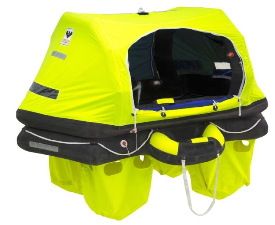 VIKING RescYou Pro self-righting liferaft in its upright position